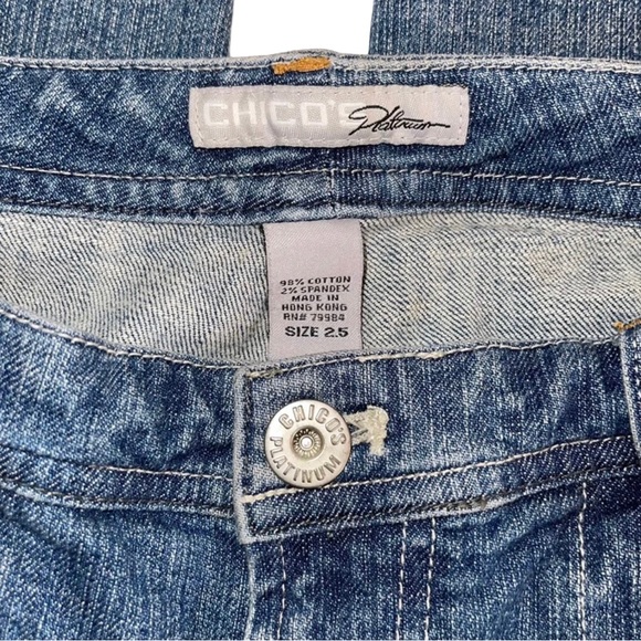 Chico’s Platinum Y2K 00’s Vtg Plus Sized 2.5 (16W) Cropped Porkchop Pocket Jeans - Picture 4 of 4